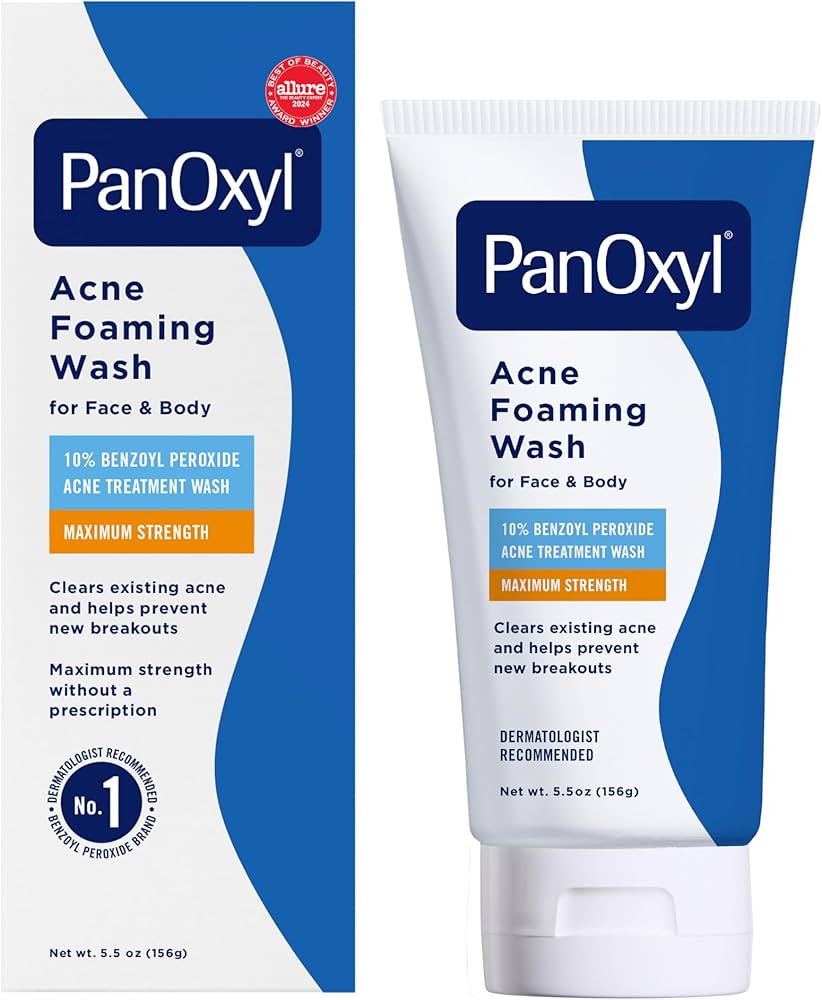 Amazon.com: PanOxyl Acne Foaming Wash Benzoyl Peroxide 10% Maximum Strength  Antimicrobial, 5.5 Oz : Beauty & Personal Care