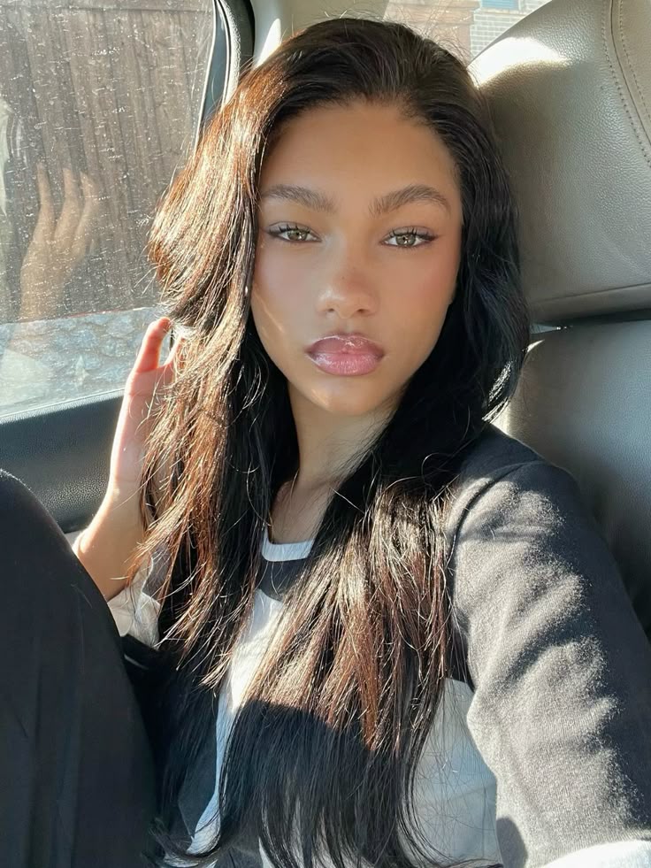 Pretty Black girl with green eyes