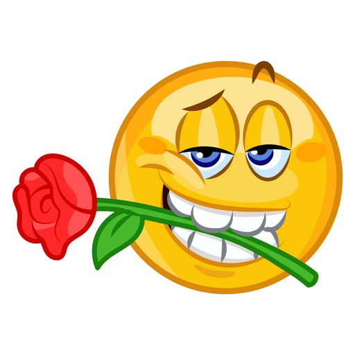 Love Emoji with Rose Sticker - Sticker Mania