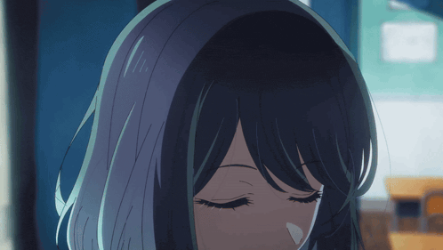 a drawing of a girl with her eyes closed