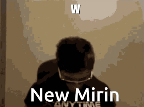a picture of a man with the words  new mirin  on it