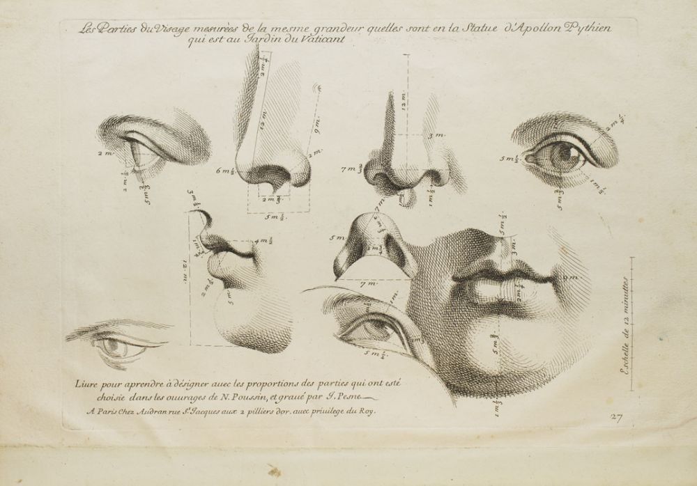 Les Proportions du Corps Humain, Mesurées sur les plus belles Figures de l'Antiquité  by Audran, Girard: (1683) First edition. | James Cummins Bookseller, ABAA