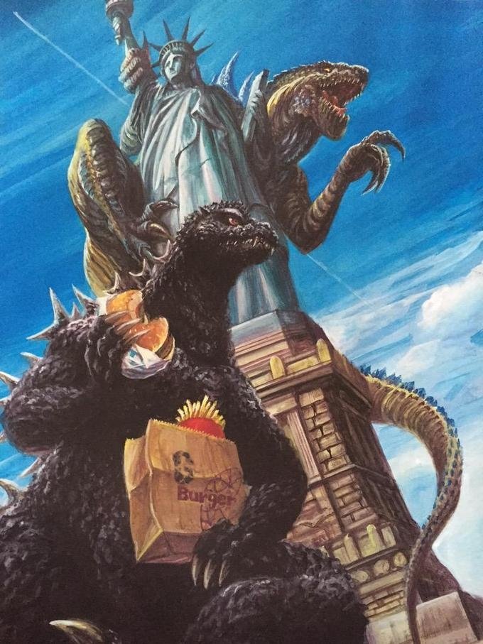 Download Statue Of Liberty Godzilla (TriStar) Movie Godzilla Art