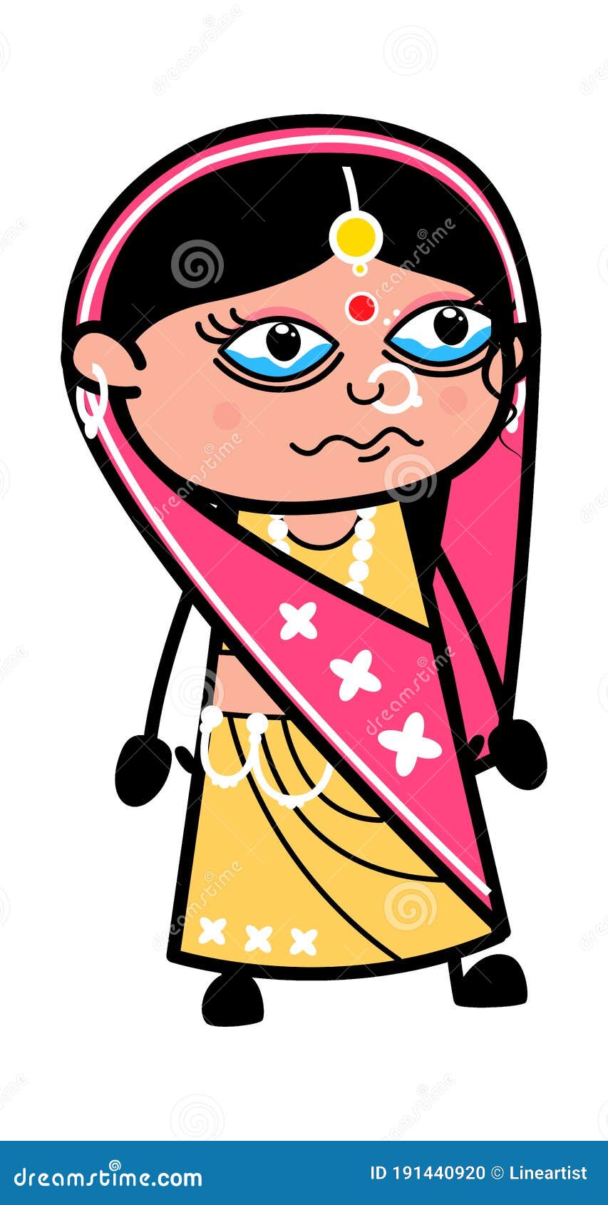 Cartoon Indian Woman Crying Stock Illustration - Illustration of stress ...