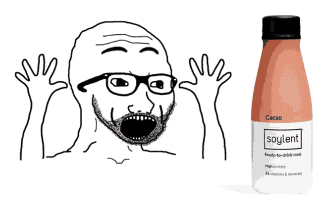 Soylent Wojak Soy GIF - Soylent Wojak Soy Shocked - Discover & Share GIFs