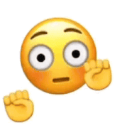 a yellow smiley face with a surprised look on its face and a fist in front of it .