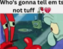 crab and squidward from spongebob squarepants are talking to each other