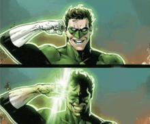 a green lantern and the joker are shown on a comic book cover
