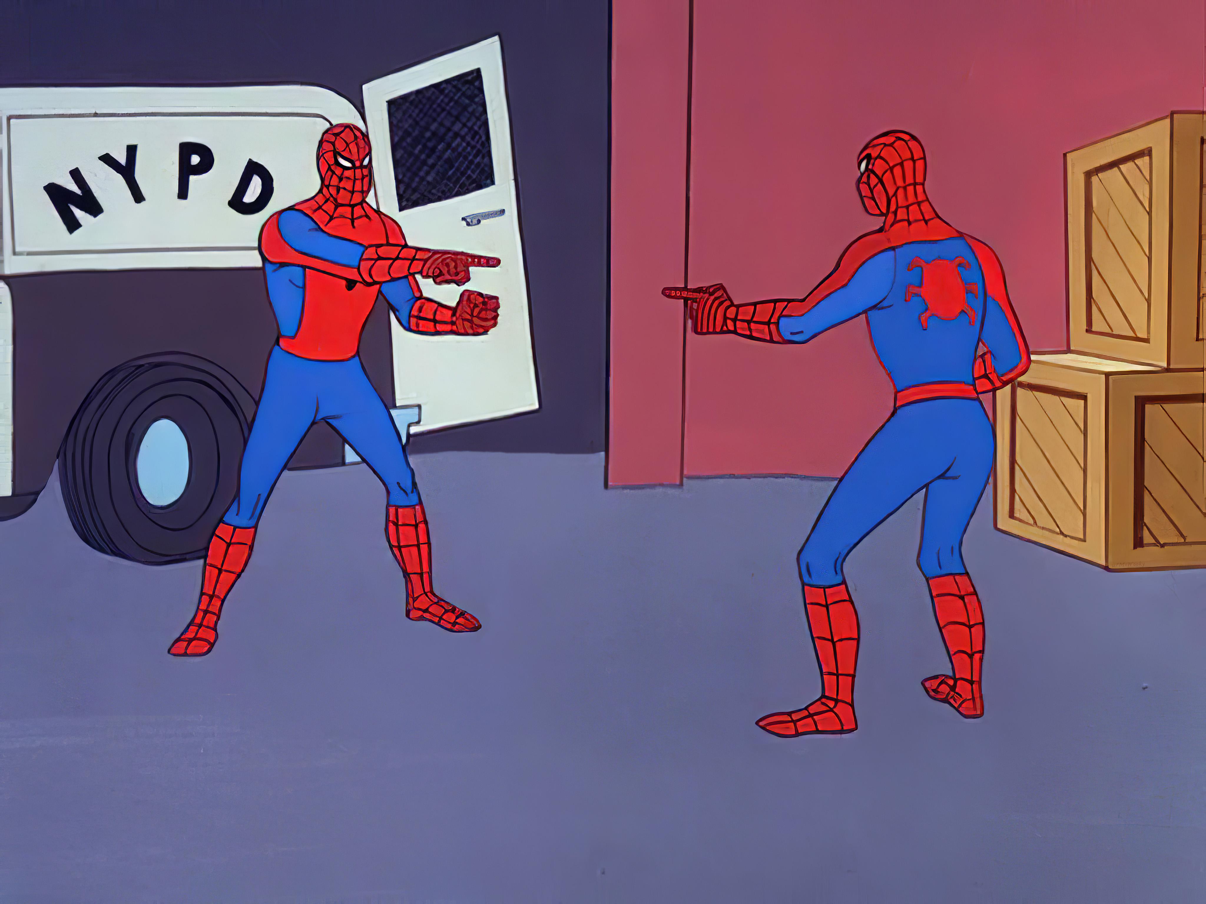 I restored in HD 4k the original Spider-Man Pointing at Spider-Man  Template - (aka spiderman confusion meme) - [4096*3072] : r/MemeRestoration