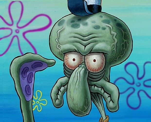 squidwards ugly face (red mist) Meme Generator