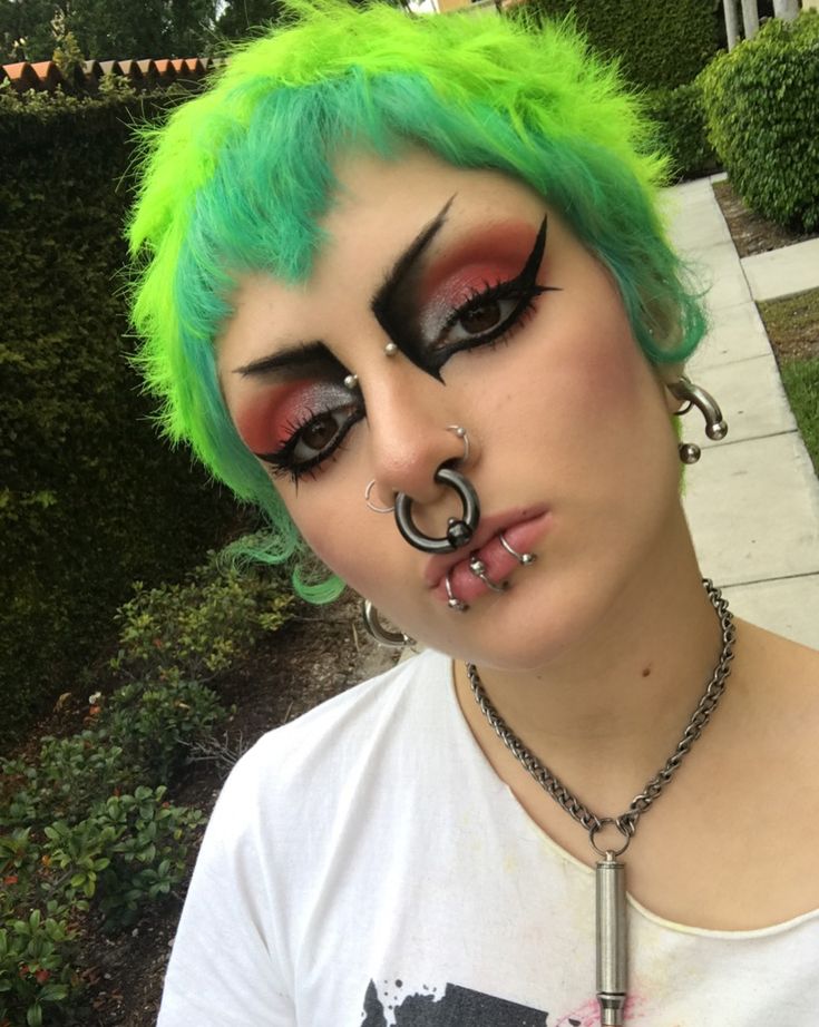 Make up look for tonight ( last pic is a close up) #makeup #80s #punk  #punkgirl #eighties #