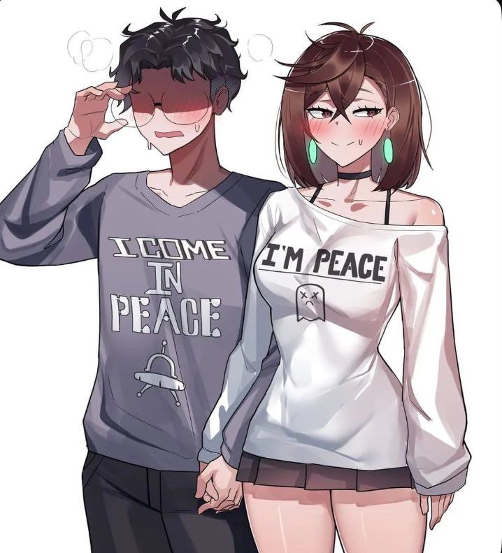 This may contain: two people standing next to each other with their hands on their hipss and one is wearing